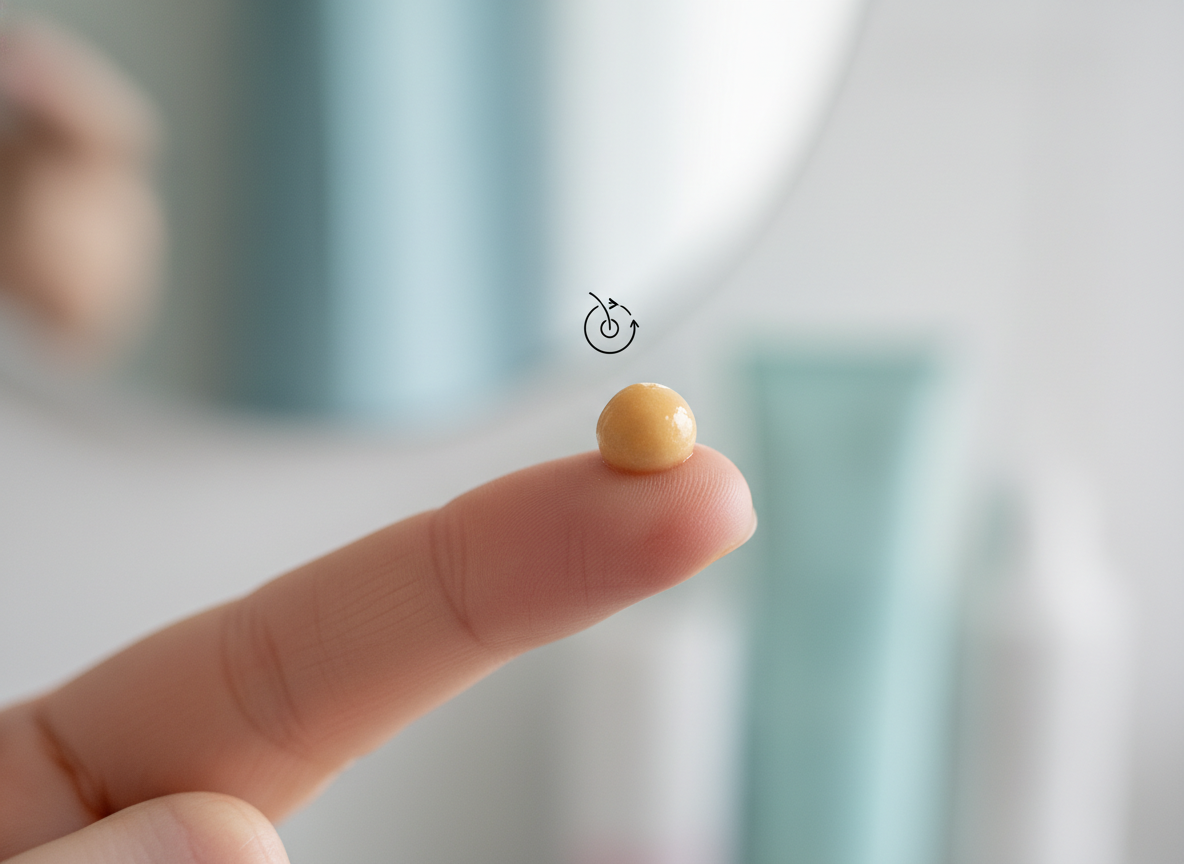 Ilość produktu wielkości ziarnka grochu a krem z retinolem na noc