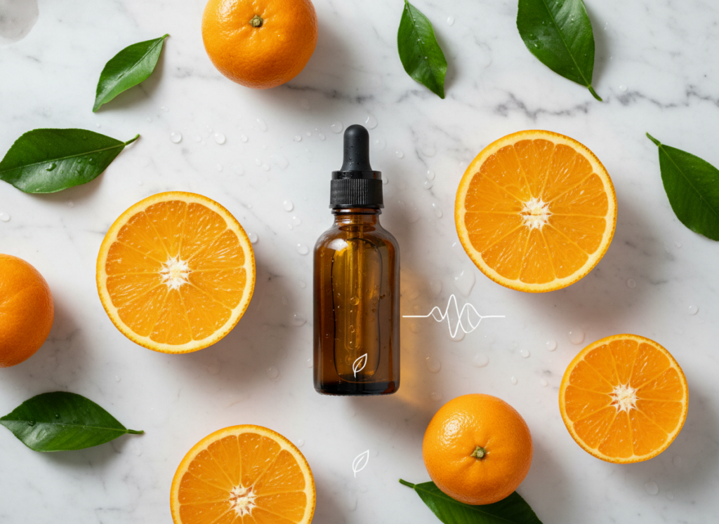 Najlepsze serum z witaminą C w otoczeniu świeżych cytrusów