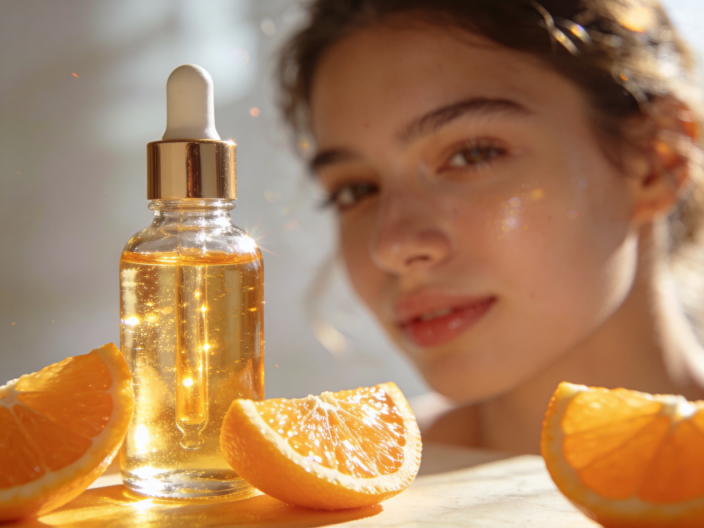 Rozświetlające serum i witamina C na twarz dla efektu glow