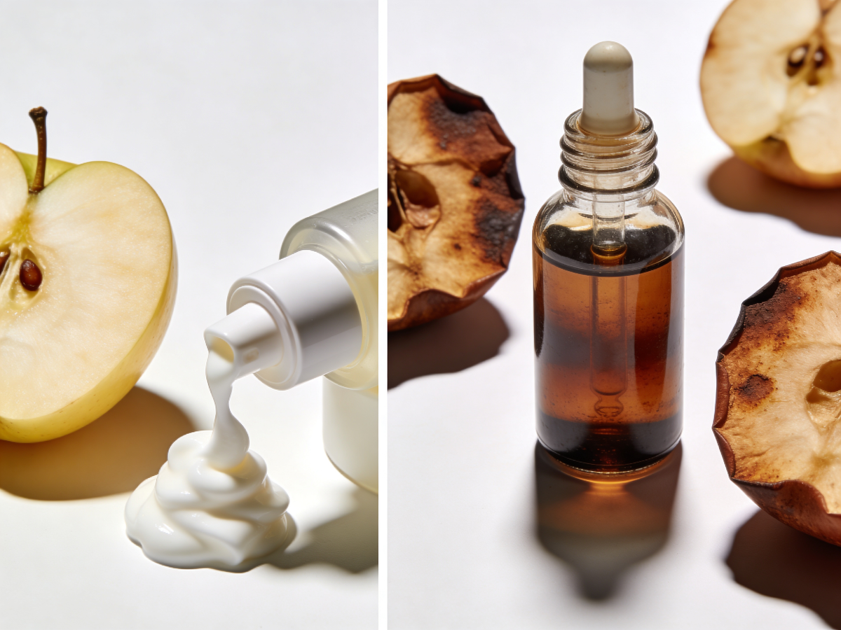 Stabilny krem z witaminą c w opakowaniu airless kontra utlenione serum